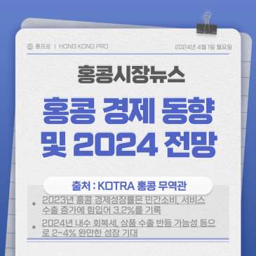 홍콩, 2023년 경제 동향 및 2024년 경제 전망